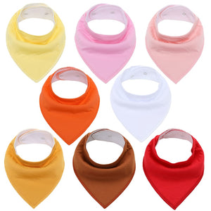 8Pcs/Lot Soft Comfortable Colorful 100% Organic Cotton And Baby Bandana Baby Bibs - Baby Kisses, Snuggles and Giggles