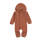 Hooded Button Down Waffle Knit Romper - Baby Kisses, Snuggles and Giggles