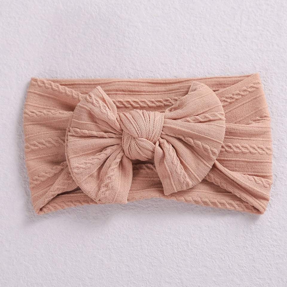 RIB STRETCH BOW HEADBAND - Baby Kisses, Snuggles and Giggles