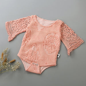 Lily Boho Vintage Lace Baby Girl Wing Sleeved Romper - Baby Kisses, Snuggles and Giggles