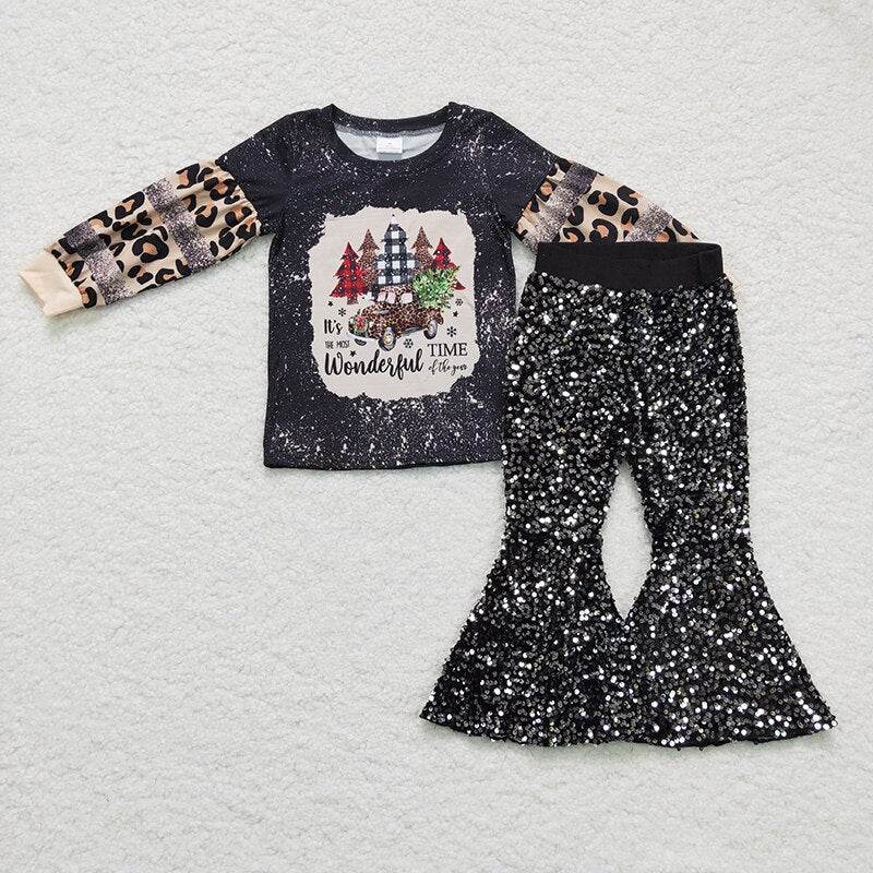 Lucky cow shirt green sequin pants girls st patrick's day set - Baby Kisses, Snuggles and Giggles