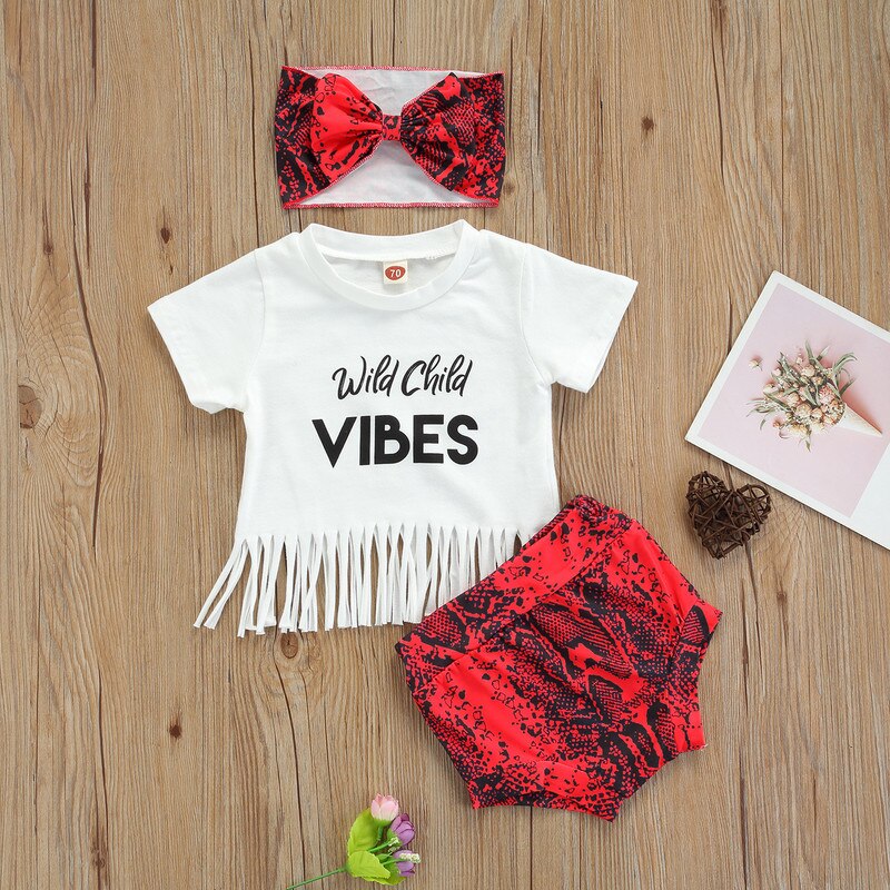 WILD CHILD DARLIN VIBES 3 PIECE FRINGE SETS 6-24M - Baby Kisses, Snuggles and Giggles