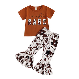Wild Babe Western Cow Print Outfit - Baby Kisses, Snuggles and Giggles